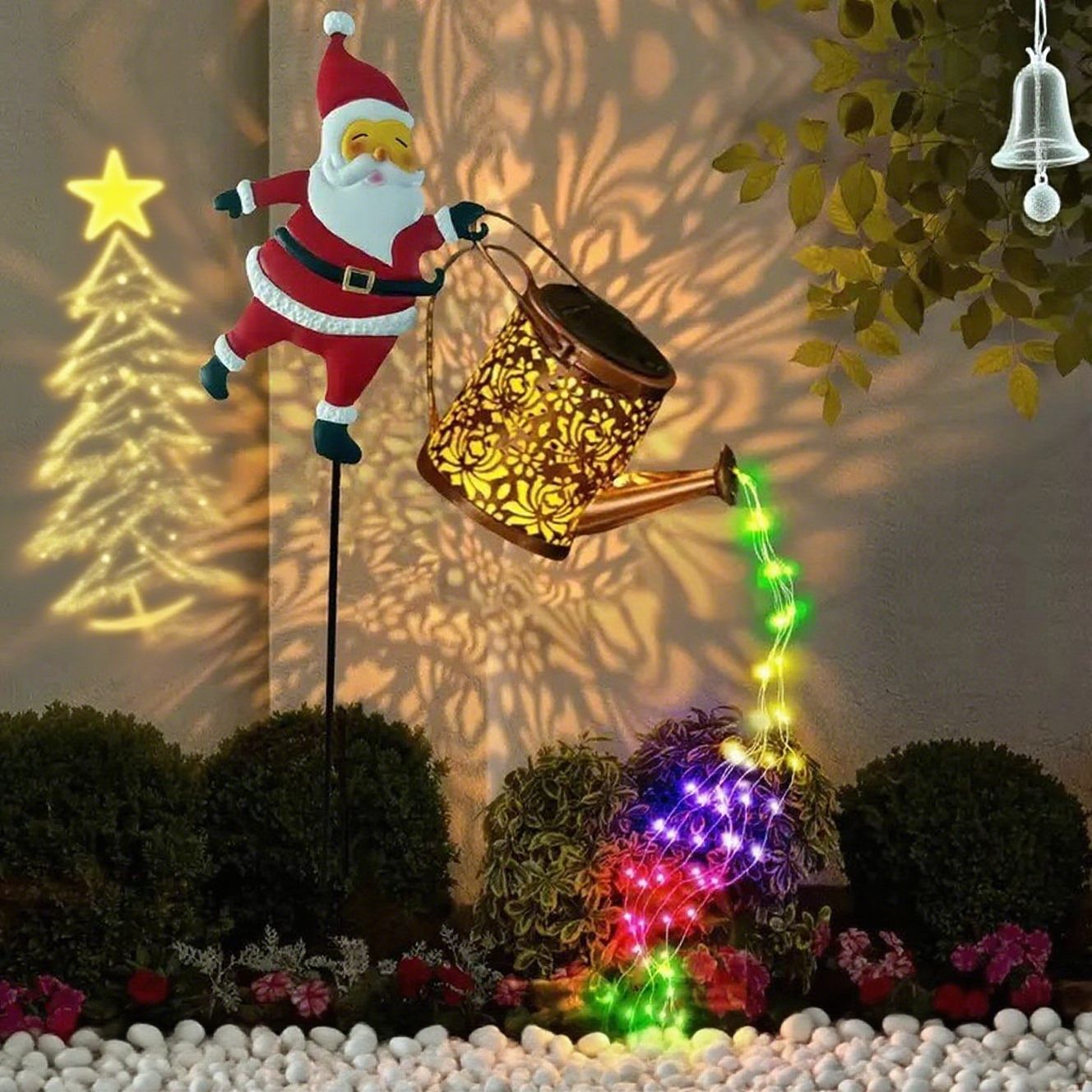 ⏰Lampe solaire de jardin en forme de Père Noël🎅🎄
