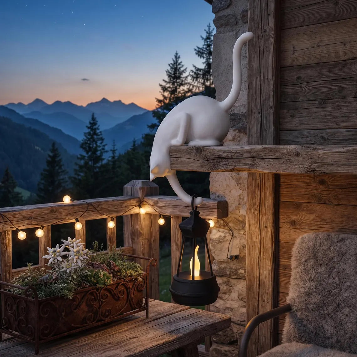 🐱 Chat Porte-Lanterne LED – Une Décoration Magique et Chaleureuse Pour Votre Maison