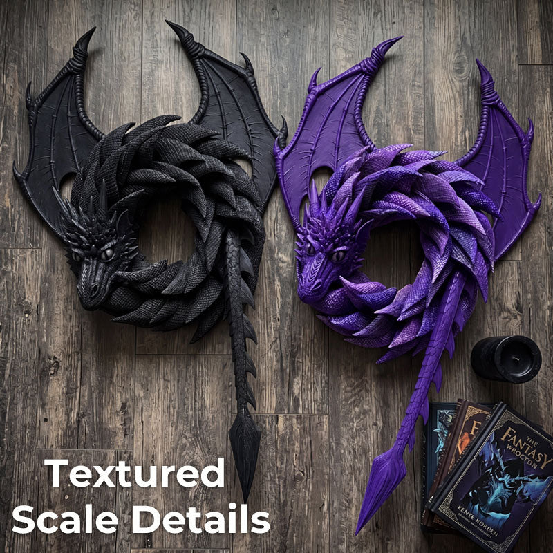 Couronne Dragon Fantasy – Décoration Murale et de Porte au Style Gothique et Mystique