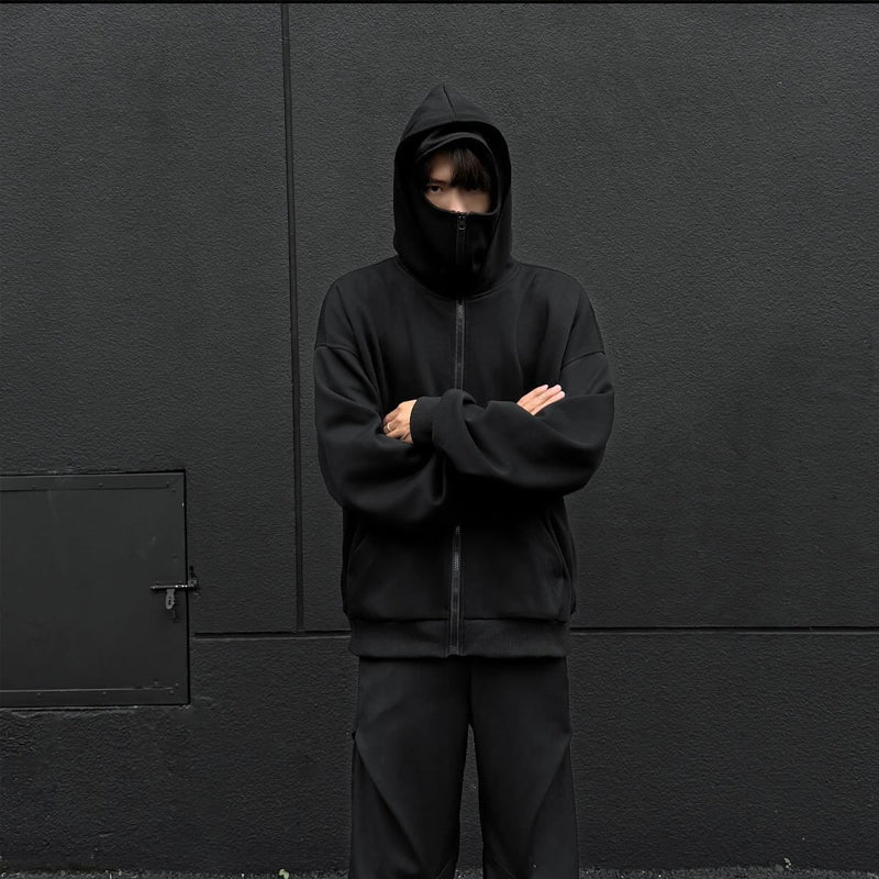 Hoodie med Maskdesign