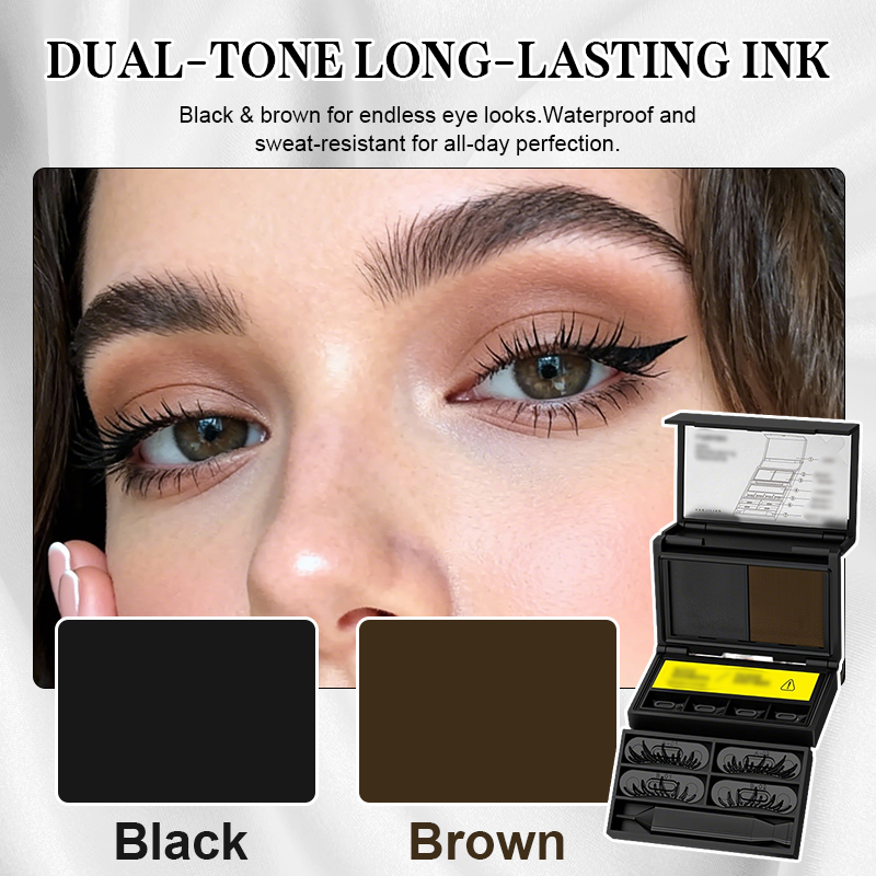 Kit de maquillage portable 3 en 1 pour les yeux : tampon pour cils inférieurs + outil pour grain de beauté + eyeliner