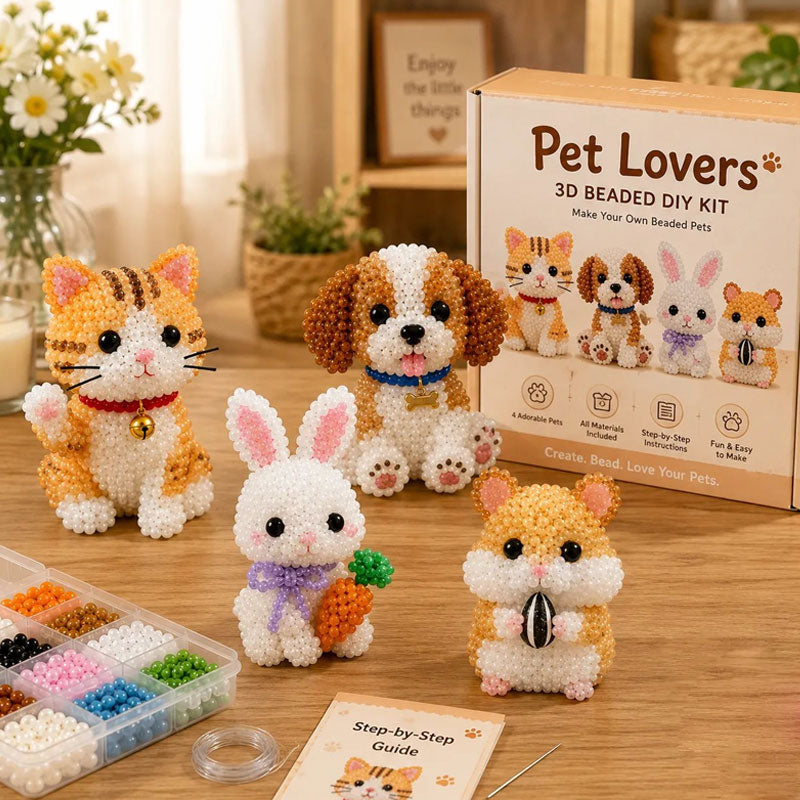 🧵✨ Kit DIY Animaux en Perles 3D – Loisir Créatif & Cadeau Fait Main