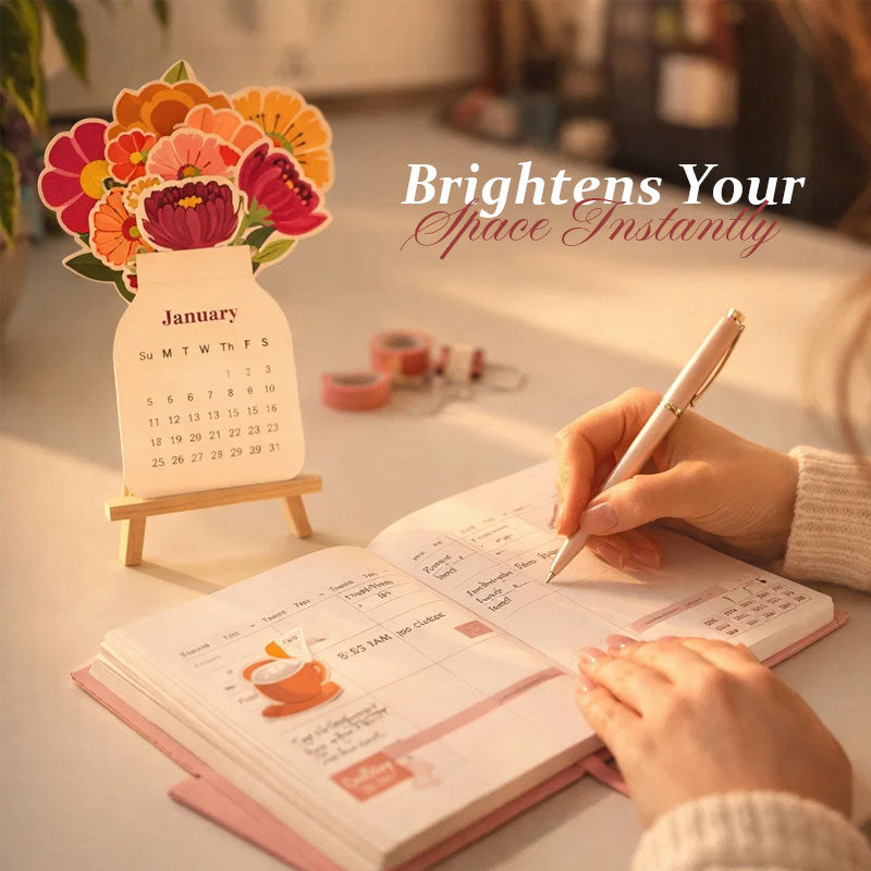 Calendrier de bureau floral 2026