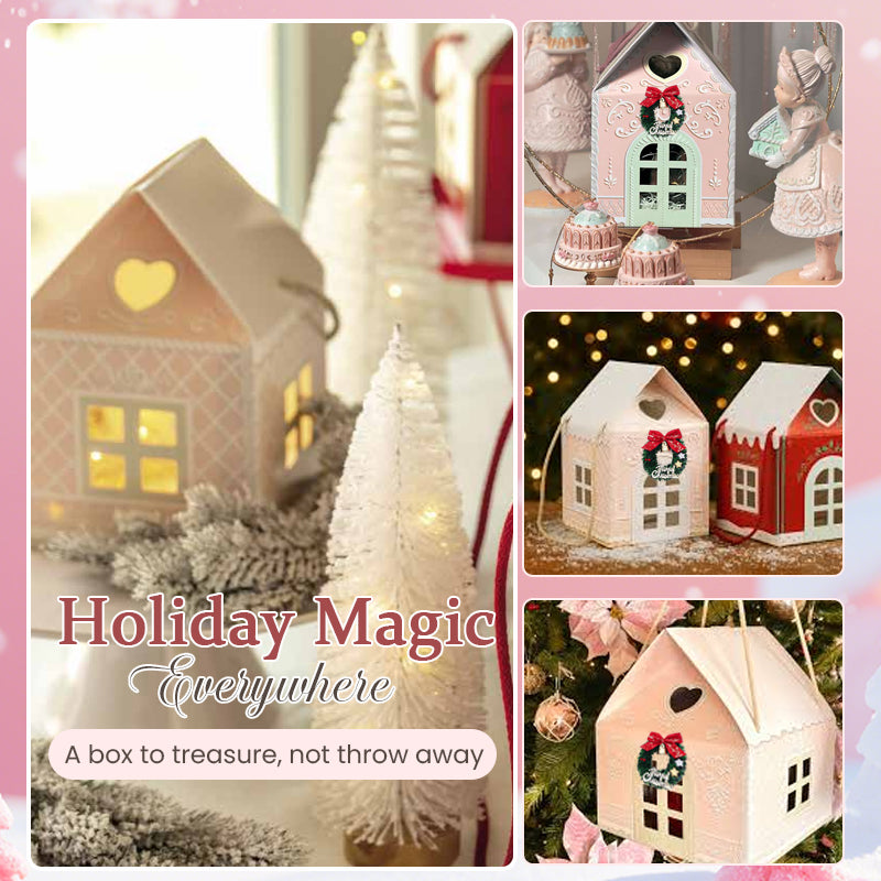 Boîte Cadeau Maison de Noël – Emballage Festif Décoratif pour Petits Cadeaux