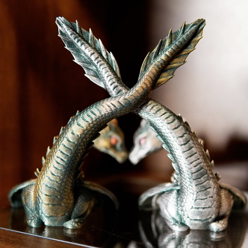 🐉✨Bibliothèque Dragon Flamme Jumelle