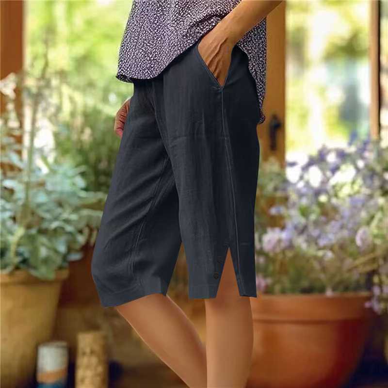 👖Pantalon Corsaire Femme Léger avec Poches