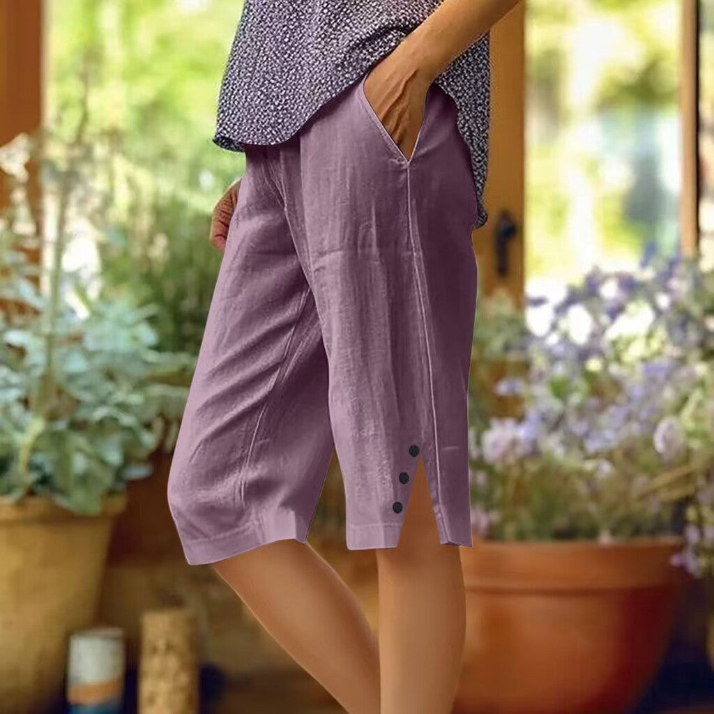 👖Pantalon Corsaire Femme Léger avec Poches