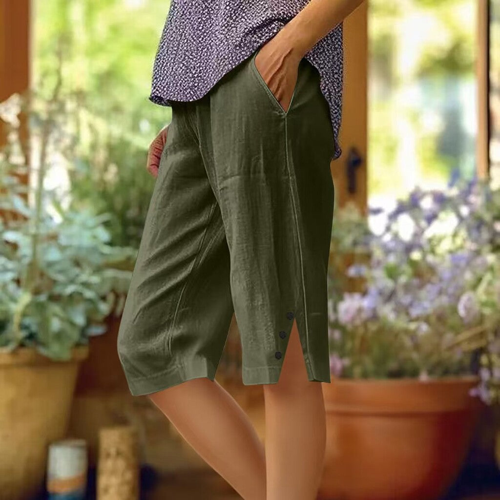 👖Pantalon Corsaire Femme Léger avec Poches