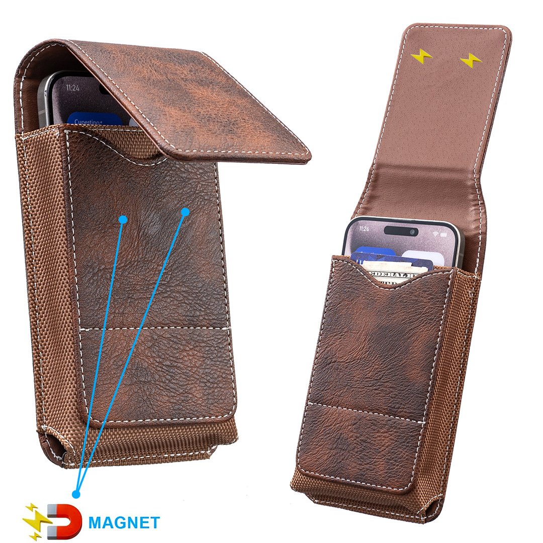 Étui de Téléphone à Ceinture Magnétique – Clip Sécurisé & Porte-Cartes