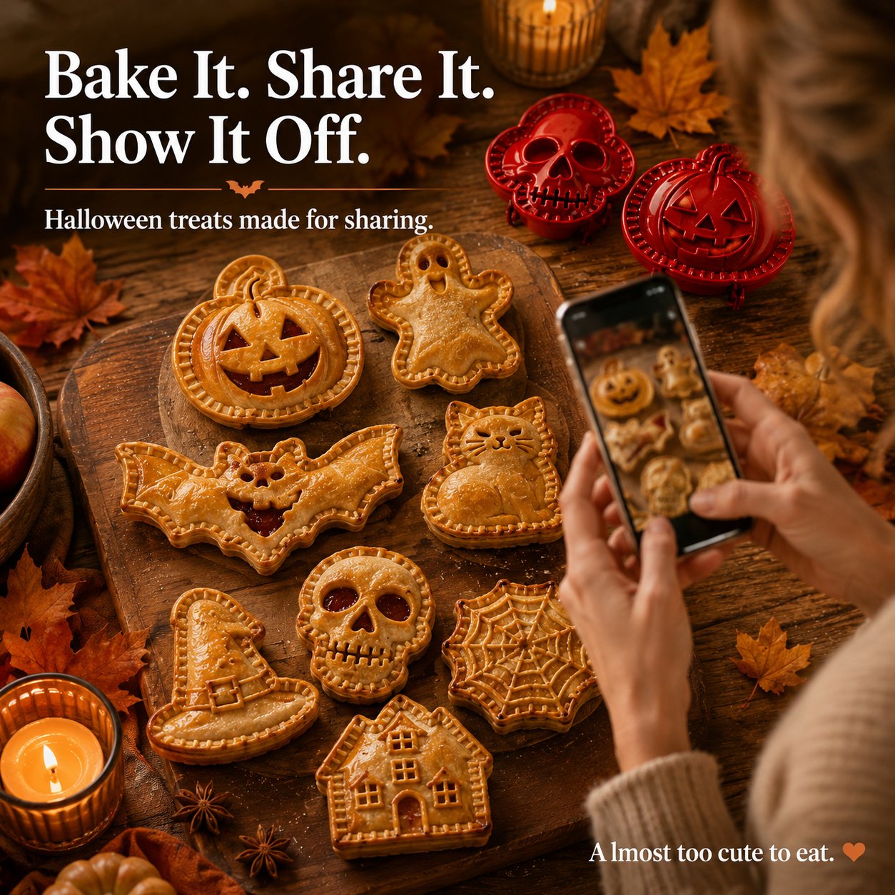 🎃 Moules à Mini Tourtes Halloween – 8 Motifs Festifs