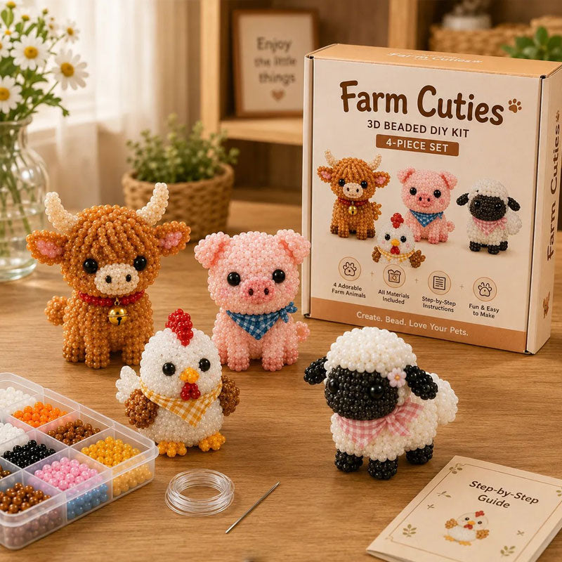 🧵✨ Kit DIY Animaux en Perles 3D – Loisir Créatif & Cadeau Fait Main