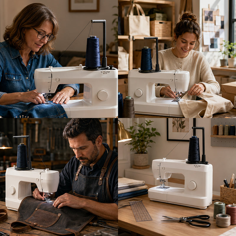 Porte-bobine supérieur pour machine à coudre – Support vertical pour grandes bobines, quilting et projets couture