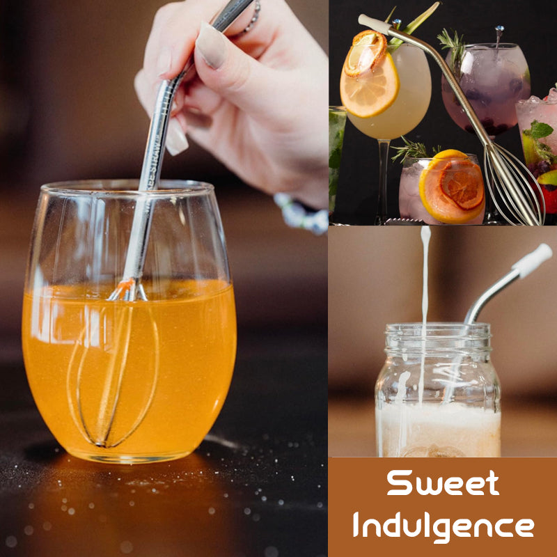 🍹 [Innovation 2 en 1] La paille-fouet | Sirotez, mélangez et savourez chaque goutte ! ✨