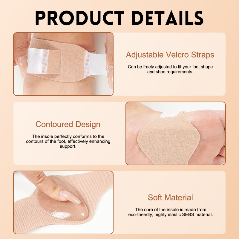 Semelles orthopédiques – Demi-semelle ajustable pour soulager les pieds plats