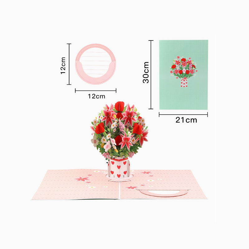 💐 Carte de Saint-Valentin pop-up avec fleurs sauvages