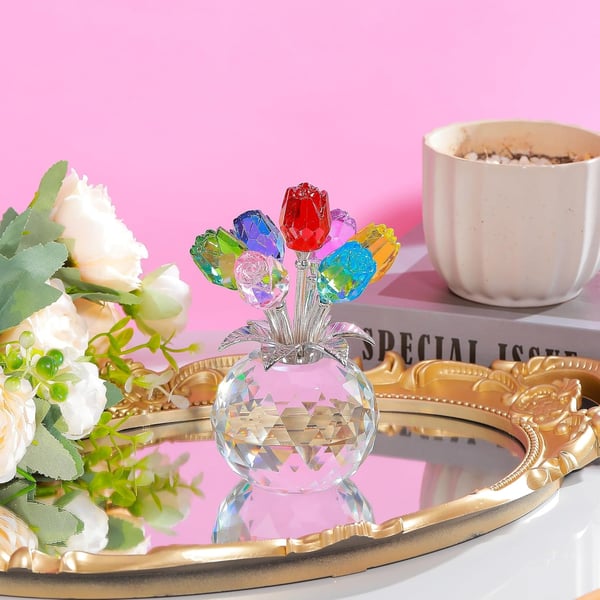 🌈✨ Vase prisme en cristal à fleurs ✨🌈