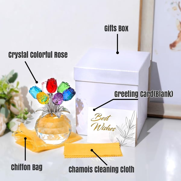 🌈✨ Vase prisme en cristal à fleurs ✨🌈