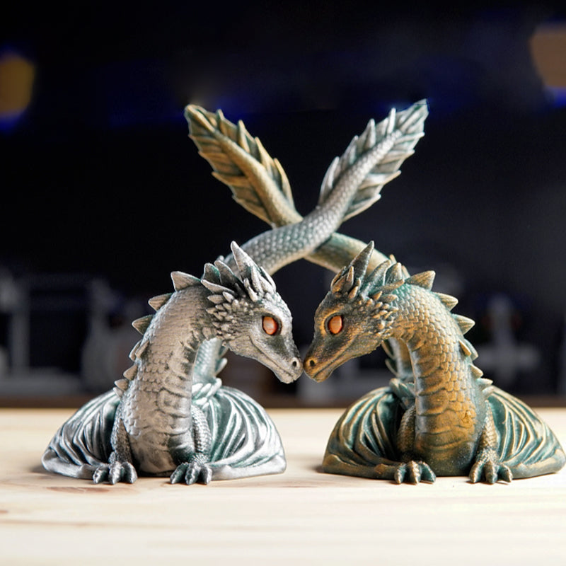 🐉✨Bibliothèque Dragon Flamme Jumelle