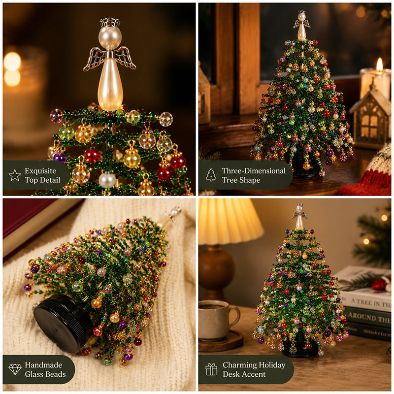 🎄Kit DIY Mini Sapin de Noël Perlé – Décoration Festive à Faire Soi-Même pour Table, Étagère & Cadeau de Noël