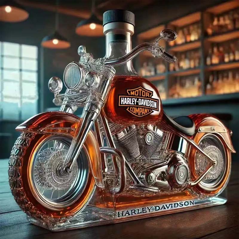 Kreativ motorcykelglasvinflaska