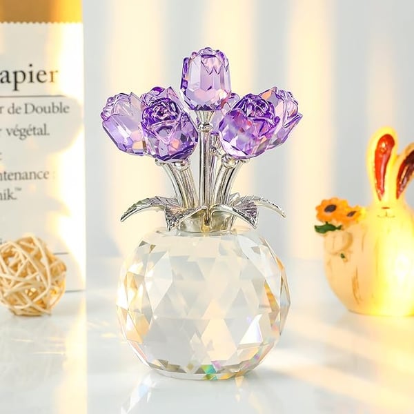 🌈✨ Vase prisme en cristal à fleurs ✨🌈