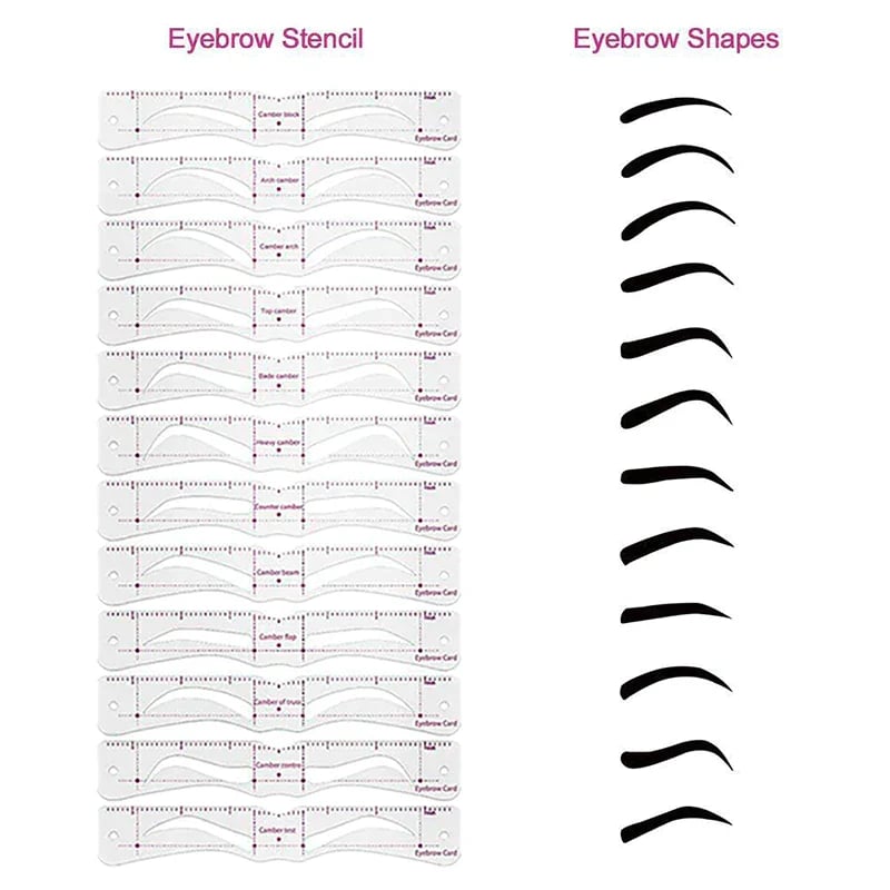 ✨ Kit de 12 Pochoirs à Sourcils – Des Sourcils Harmonieusement Dessinés en Quelques Gestes