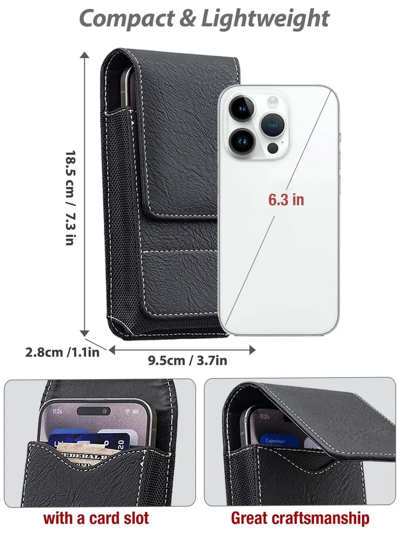 Étui de Téléphone à Ceinture Magnétique – Clip Sécurisé & Porte-Cartes
