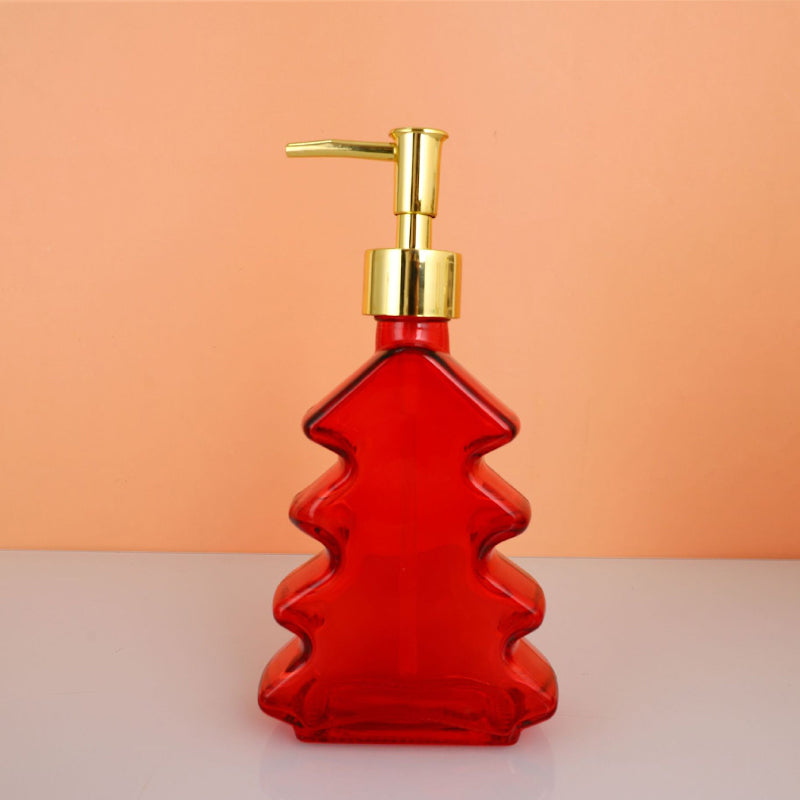 🎄 Distributeur de savon en verre en forme de sapin de Noël