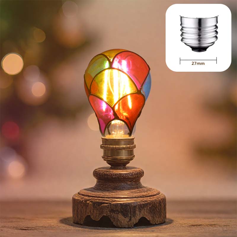 Handmålad DIY Färgglad Dekorativ Glödlampa – Festligt LED Varmt Ljus 💡🎨