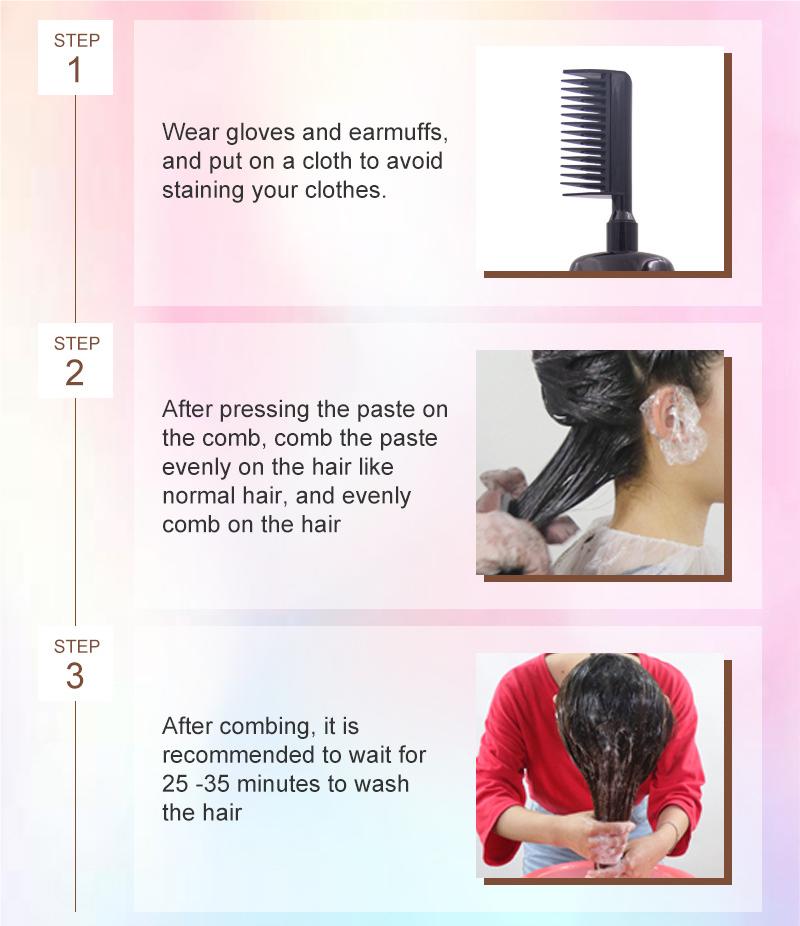 Peigne 3 en 1 pour coloration capillaire | Coloration facile à domicile avec brosse intégrée