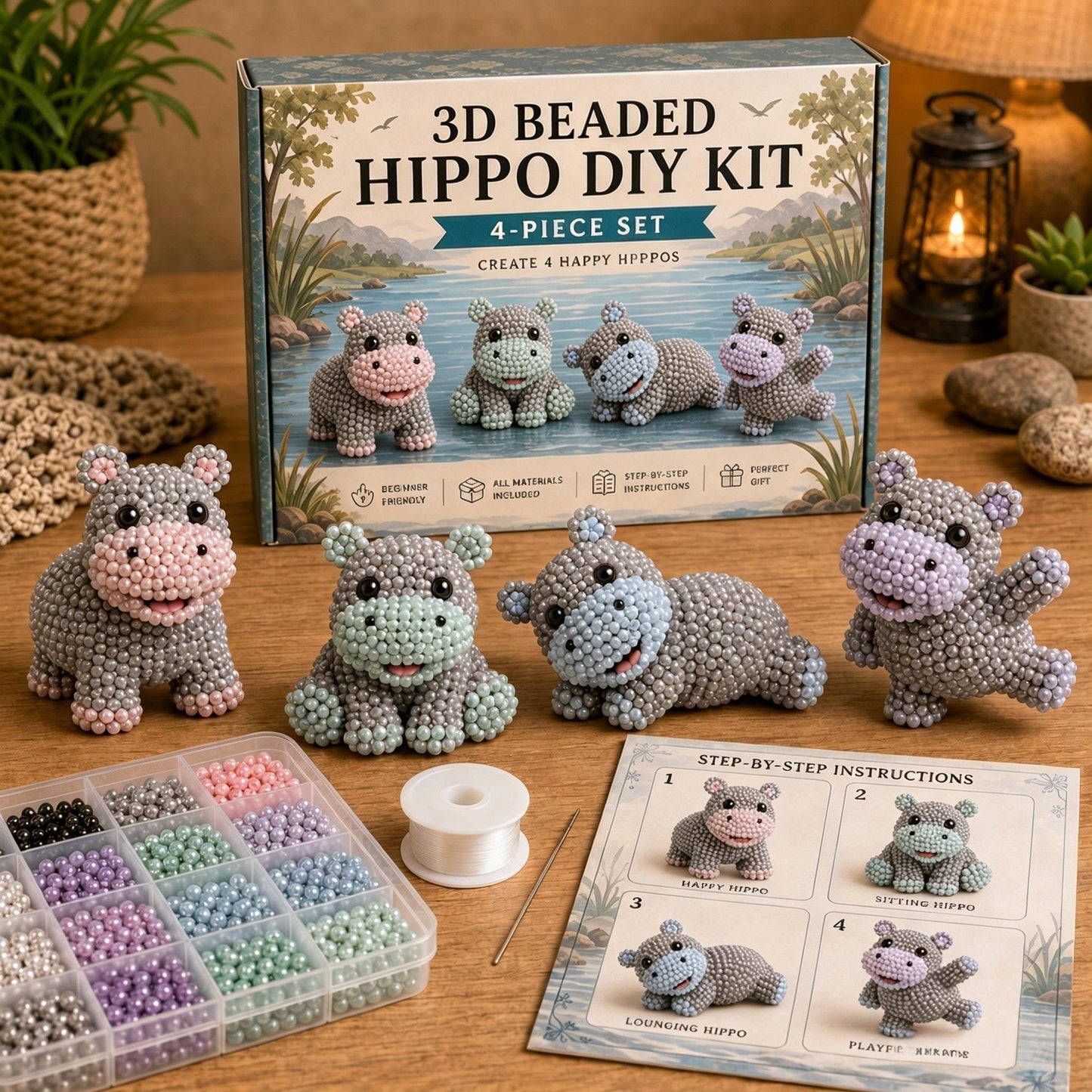 🧵✨ Kit DIY Animaux en Perles 3D – Loisir Créatif & Cadeau Fait Main