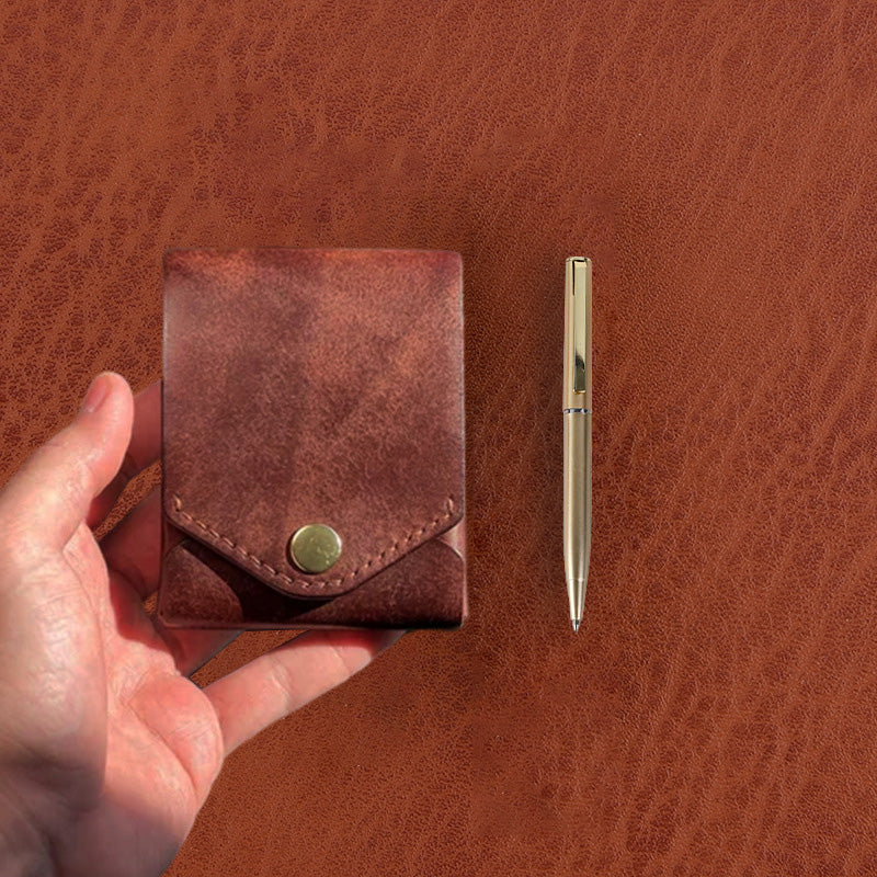 Portefeuille vintage en cuir fait main