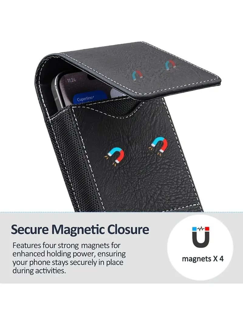 Étui de Téléphone à Ceinture Magnétique – Clip Sécurisé & Porte-Cartes