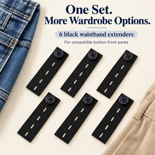 👖 Rallonges de Taille Élastiques pour Pantalon et Jean – Lot de 6