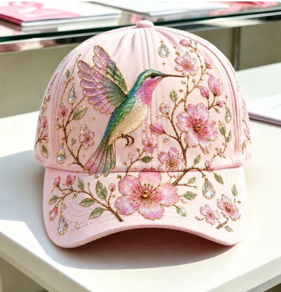 🧢🌼Casquette Garden Morning Brodée – Style Floral & Nature avec Détail Abeille