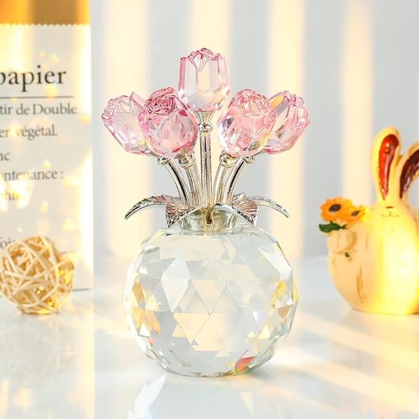 🌈✨ Vase prisme en cristal à fleurs ✨🌈