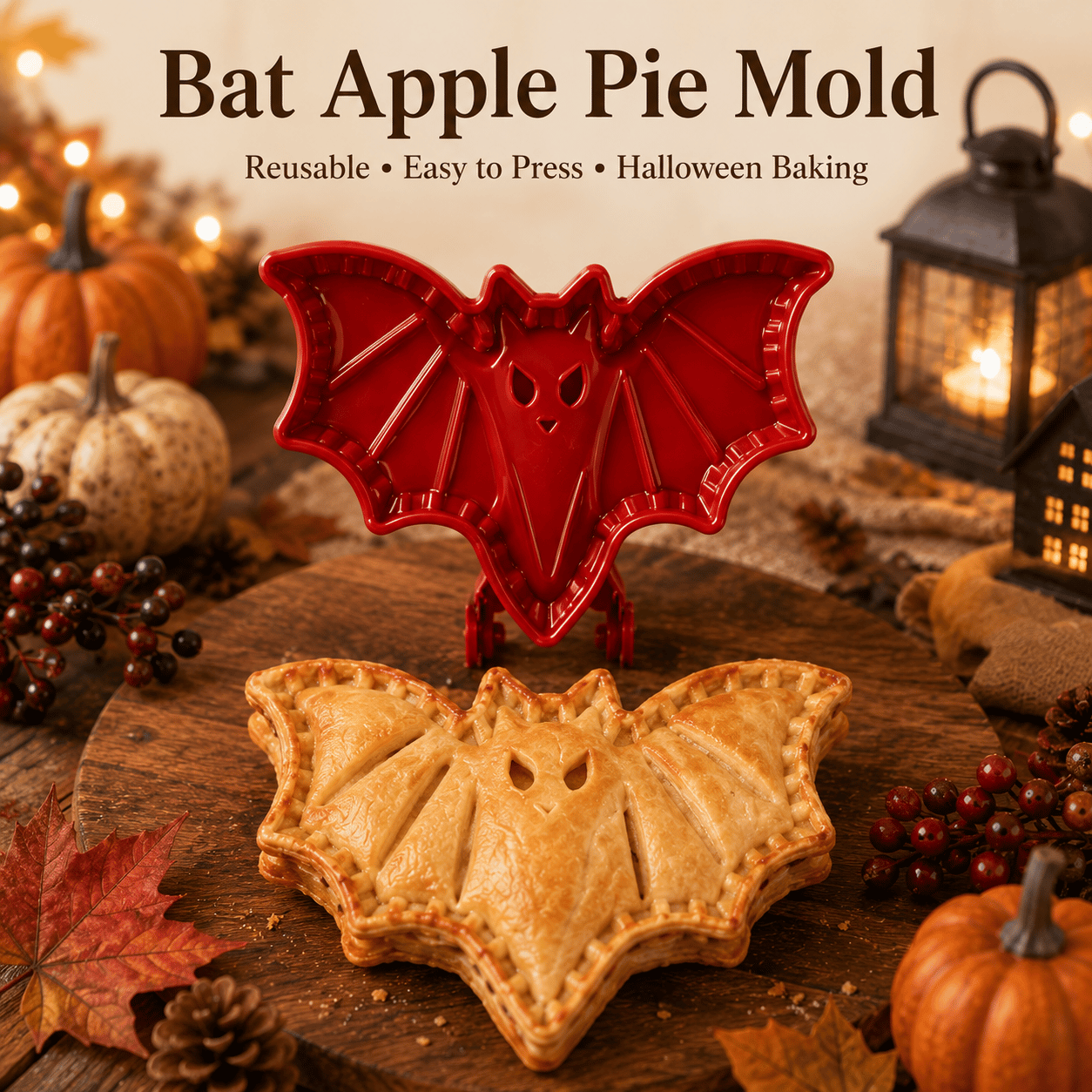 🎃 Moules à Mini Tourtes Halloween – 8 Motifs Festifs