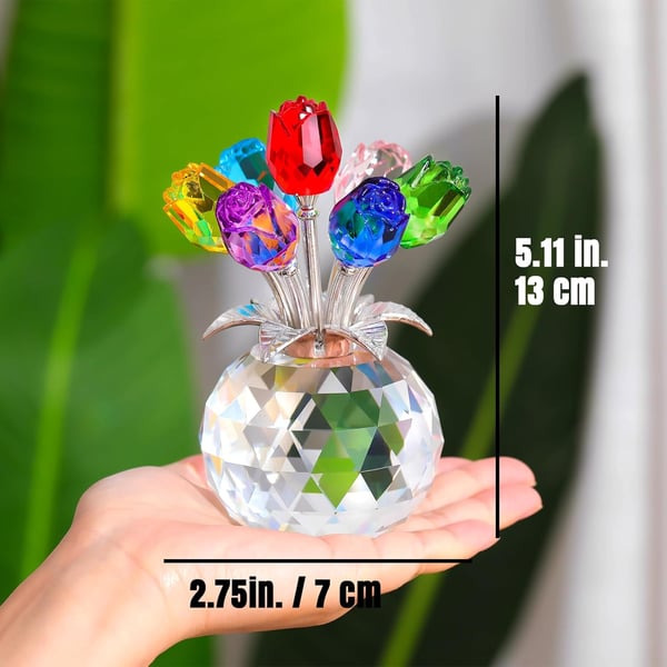 🌈✨ Vase prisme en cristal à fleurs ✨🌈