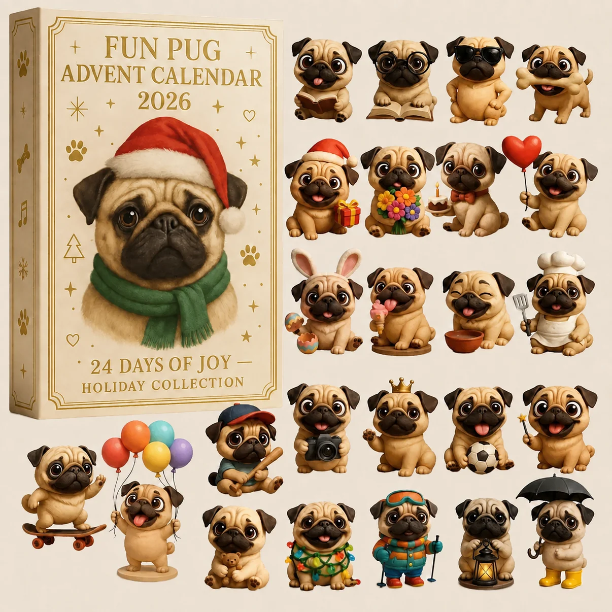 🐶 Calendrier de l’Avent Carlin 2026 – 24 Figurines à Collectionner